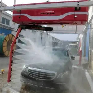 Single swing arm contactless car washing machine